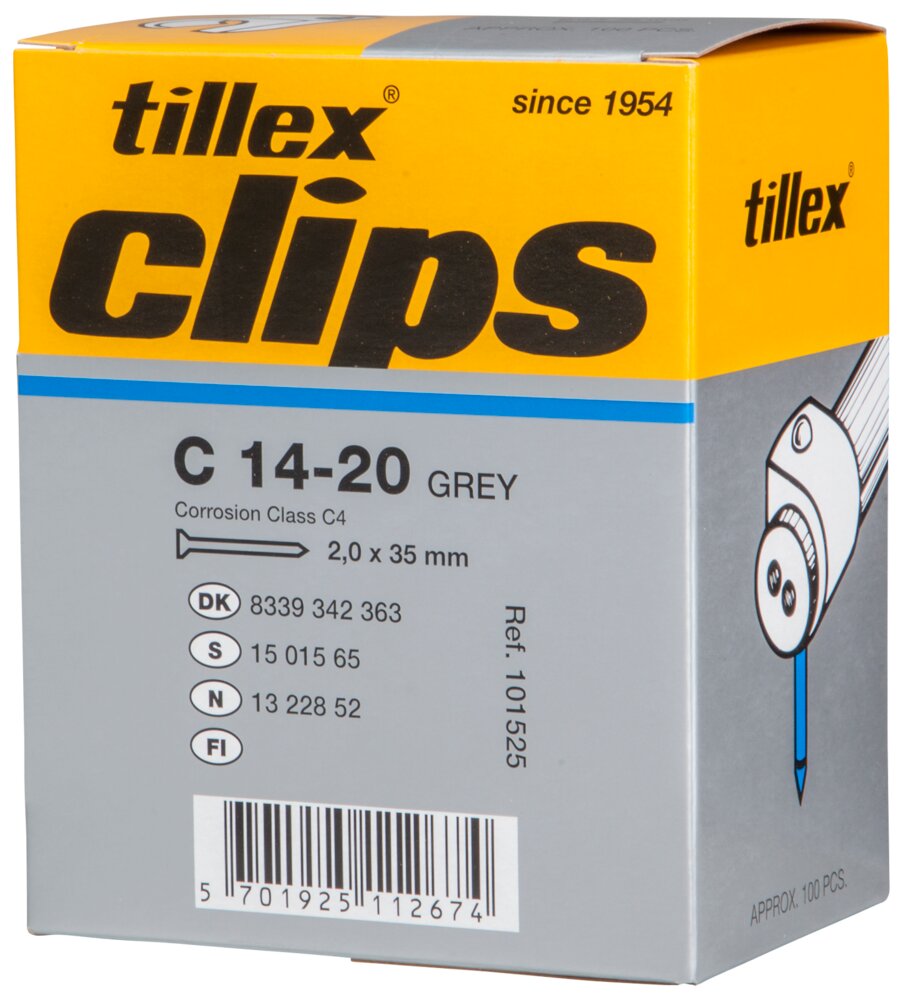 Tillex - Skrueclips 18-22 mm - hvid