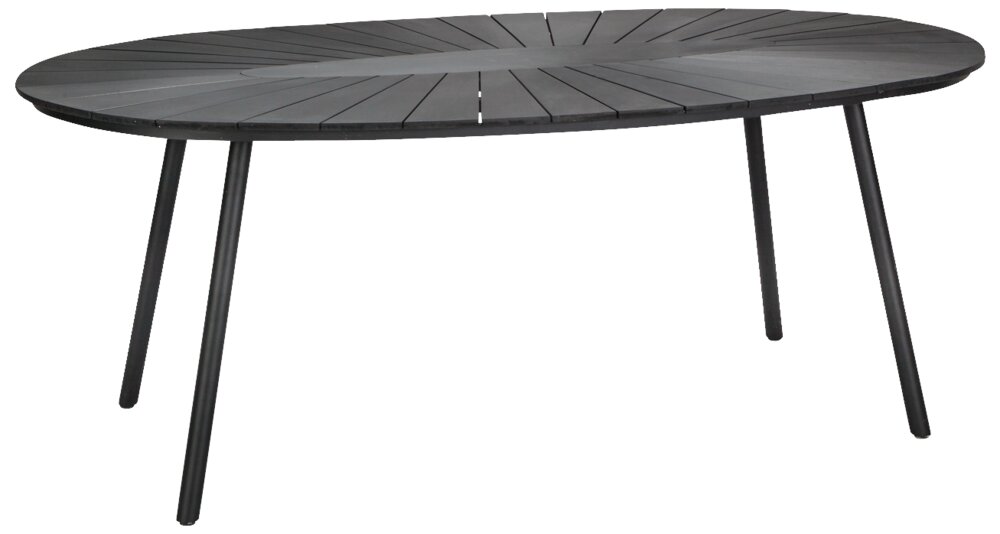 Ovalt bord 192x104 cm svart