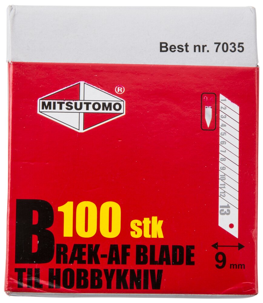 Mitsutomo Bræk-af blade 9 mm 100-pak