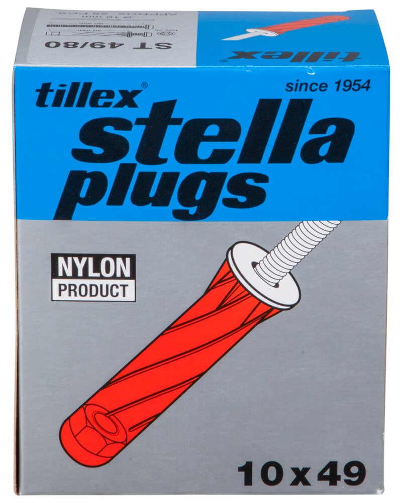 Tillex Plugs pan 5 x 80 mm - rød 25-pak