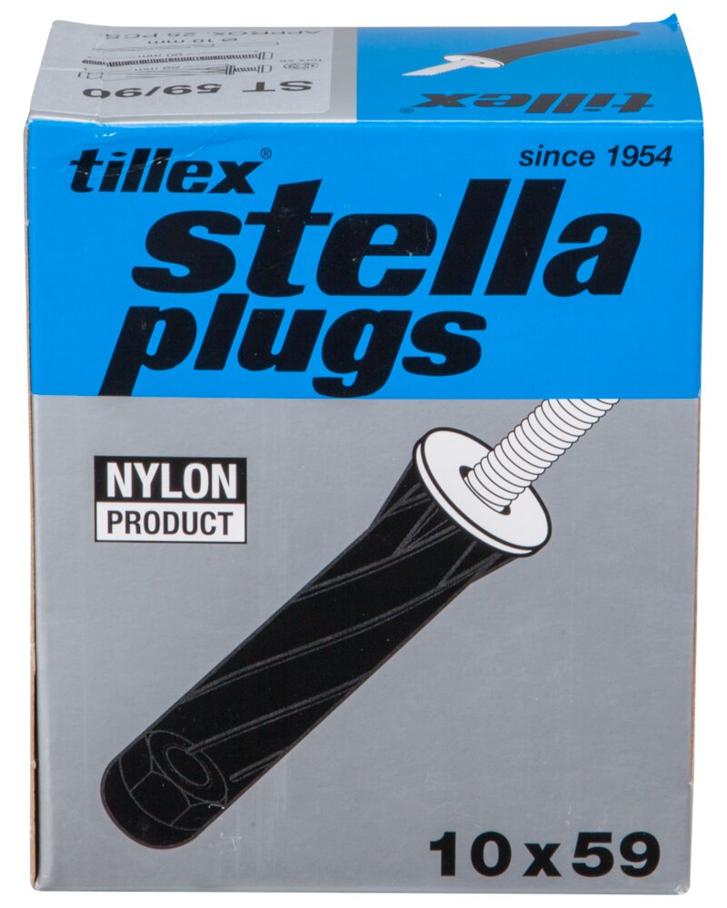 Tillex Plugs pan 5 x 90 mm - sort 25-pak