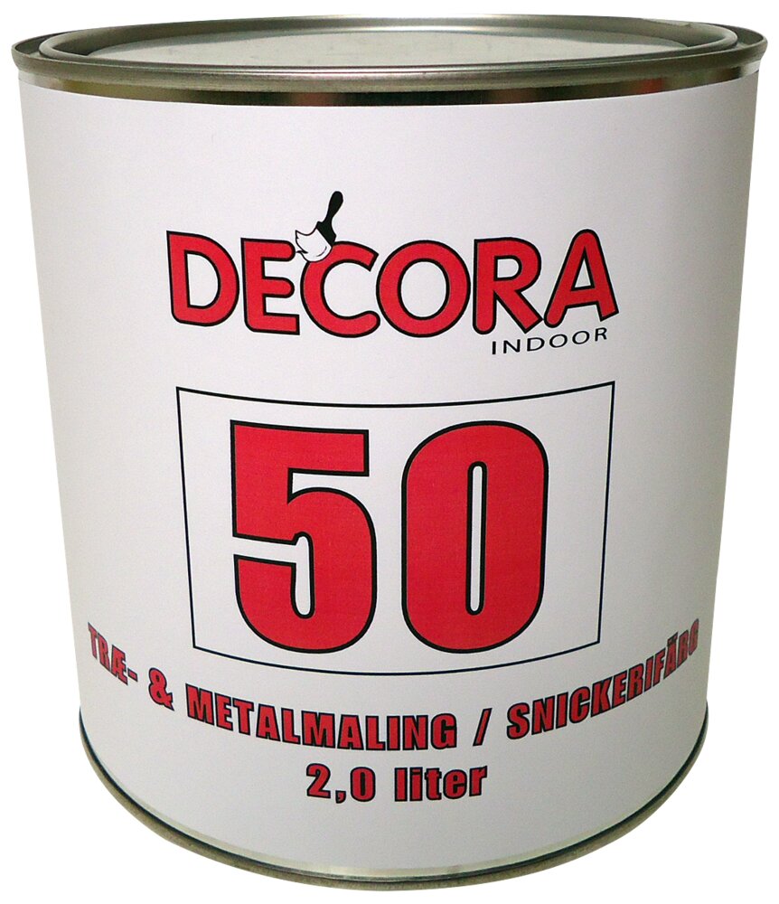 Decora - Træ og metal glans 50 hvid 2 L