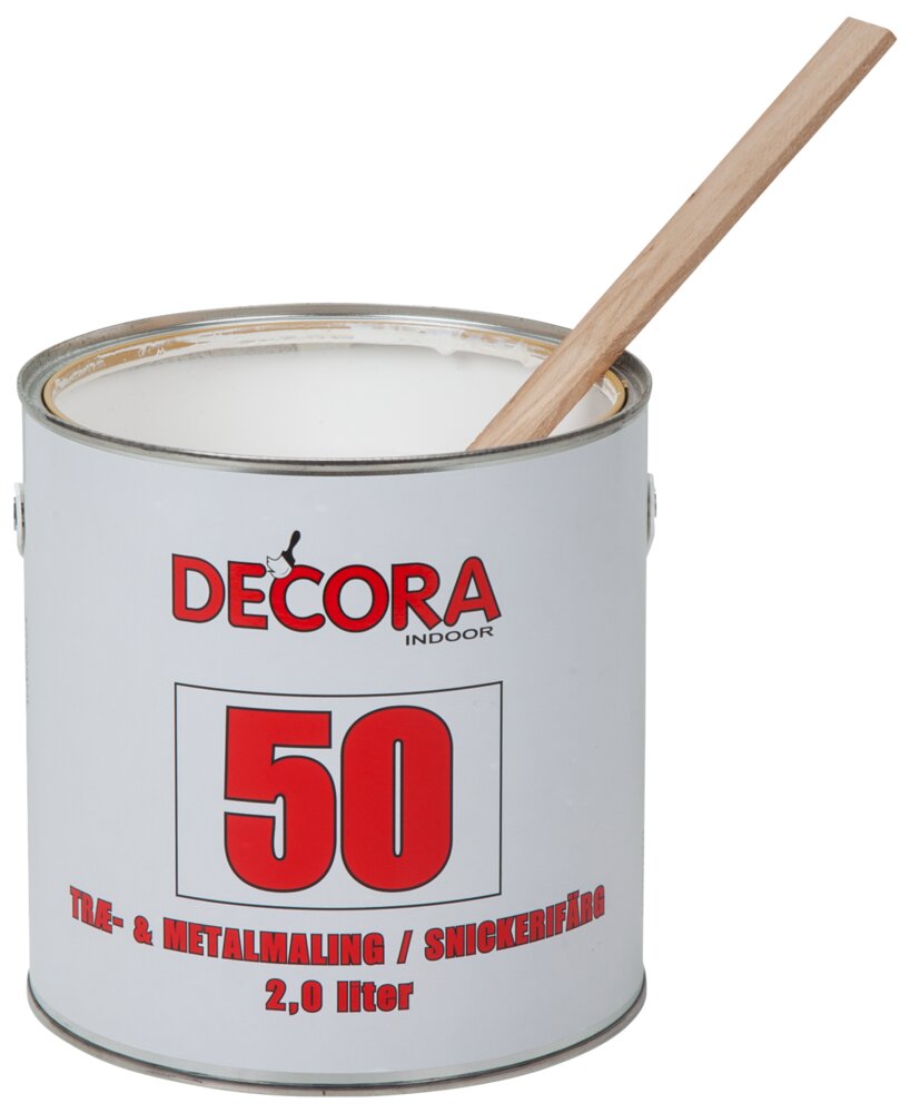 Decora - Træ og metal glans 50 hvid 2 L