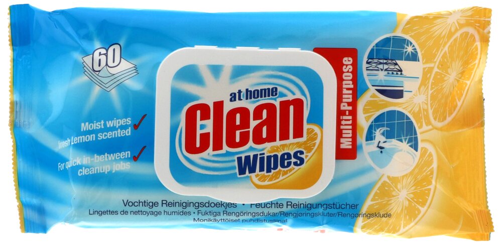 At Home Clean - Rengøringsserviet 60-pak Lemon