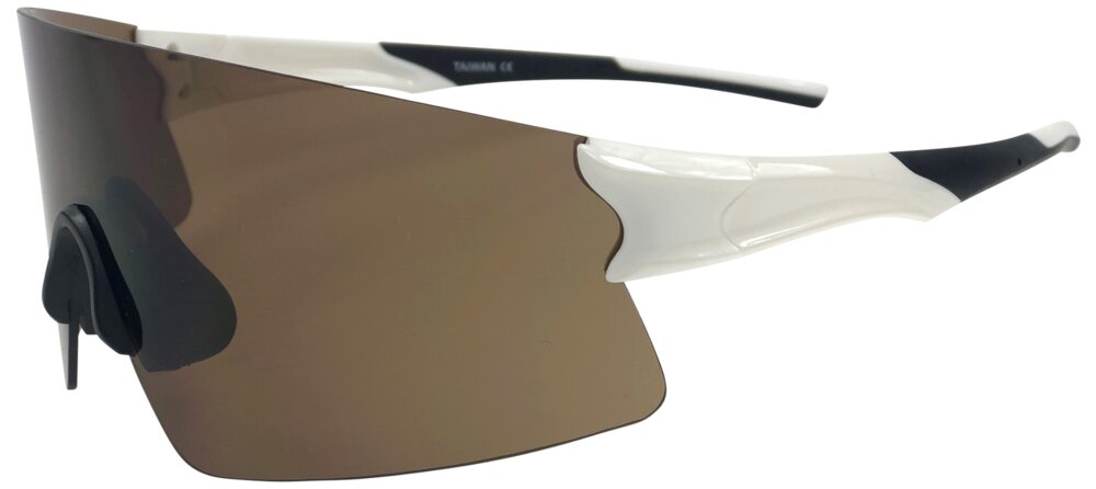Busetto Pro - Sportsbrille hvid/sort brun glas