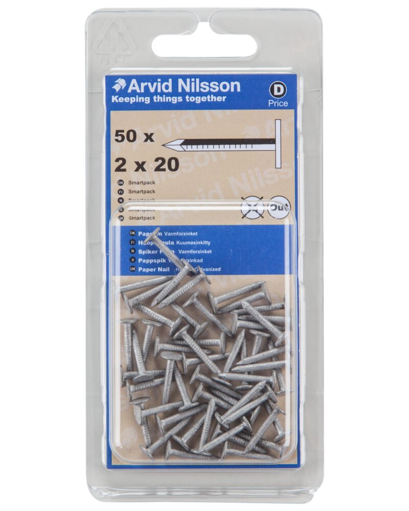 Arvid Nilsson - Papsøm 2 x 20 mm 50-pak