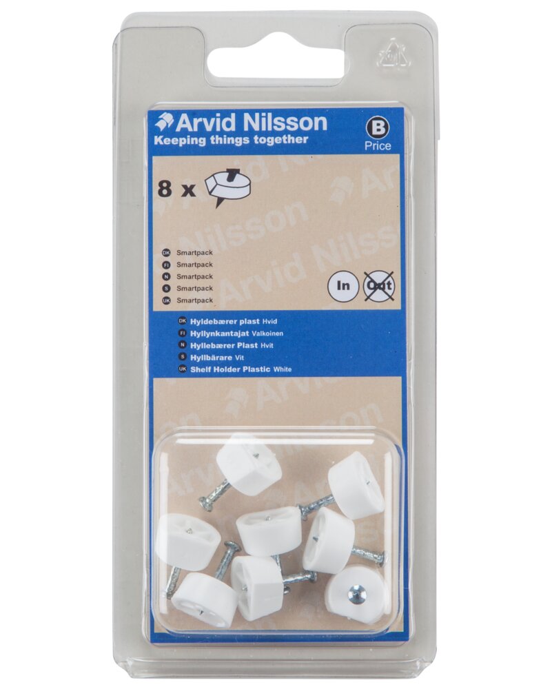 Arvid Nilsson - Hyldebærer i plast hvid 8-pak