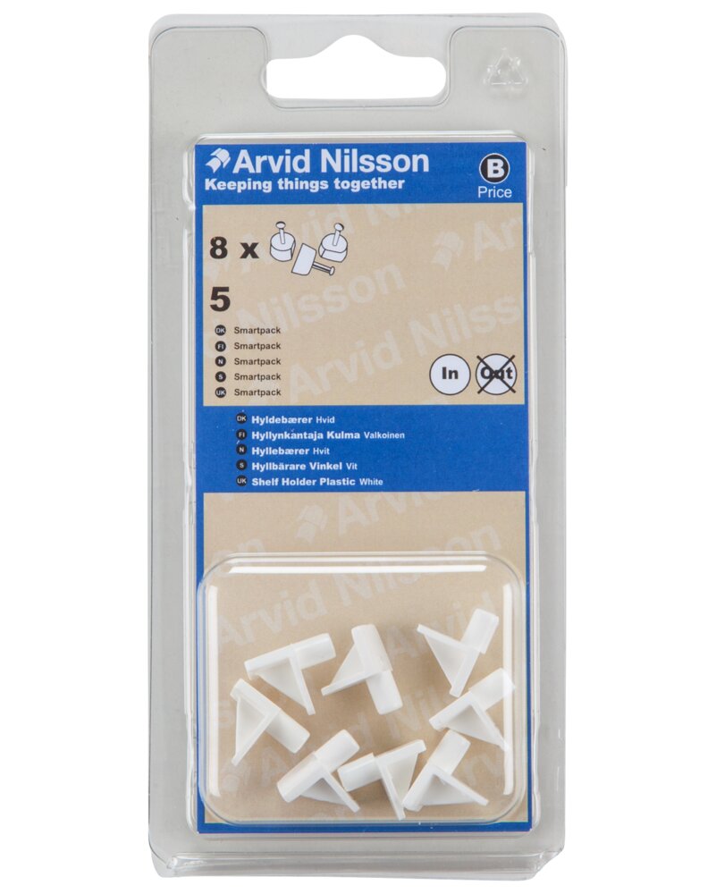 Arvid Nilsson - Vinkelhyldebærer hvid Ø. 5 mm 8pk