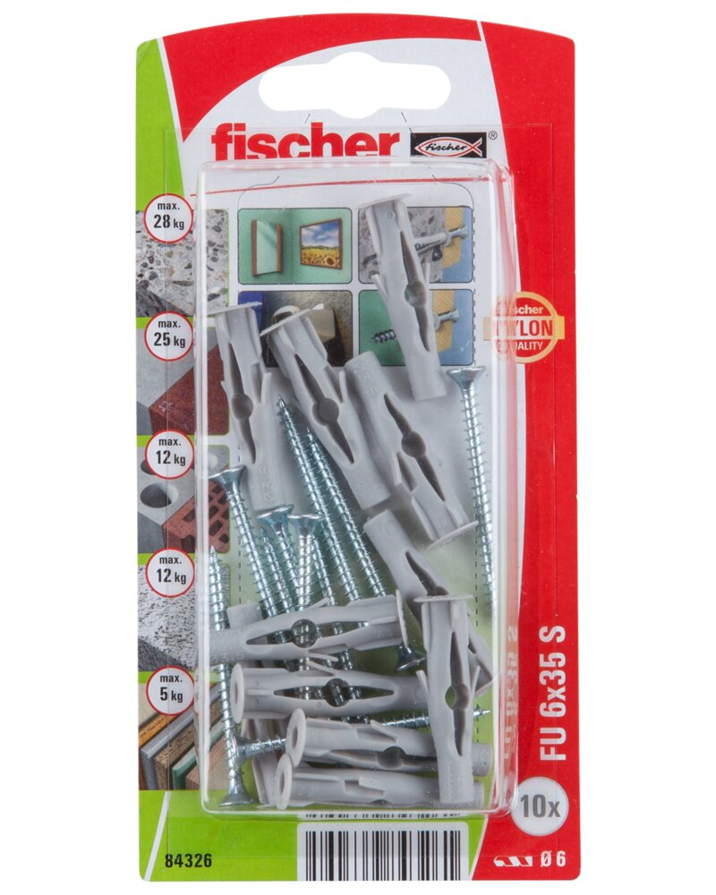 Fischer - Dyvel uni FU 6 x 35 mm SK 10-pak