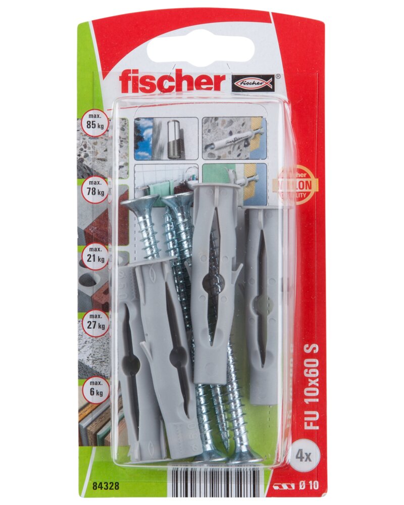 Fischer Dyvel uni FU 10 x 60 mm SK 4-pak