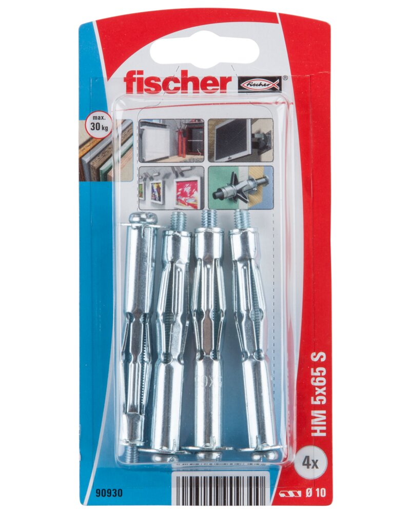 Fischer - Hulrumsdyvel i metal 5 x 65 mm 4-pak