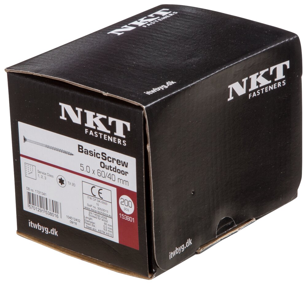 NKT håndværkerskrue 5,0 x 60 mm 200 stk.