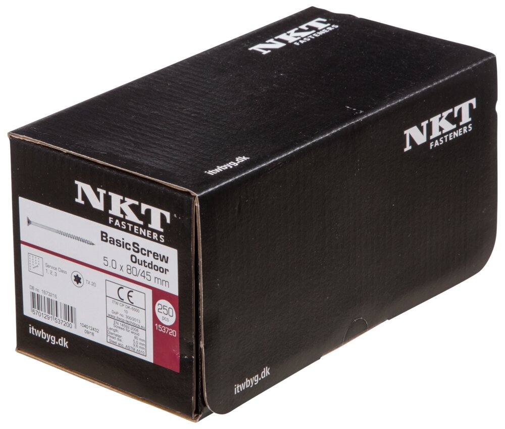 NKT håndværkerskrue 5,0 x 80 mm 250 stk.