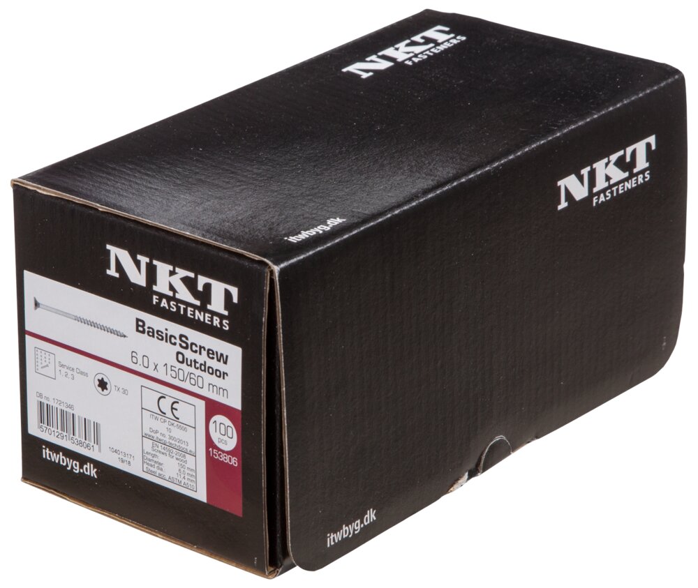 NKT - Håndværkerskrue 6,0 x 150 mm 100 stk.