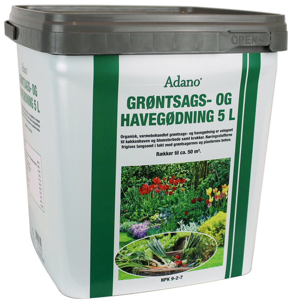 Adano - Organisk grøntsags- og havegødning - 5 L