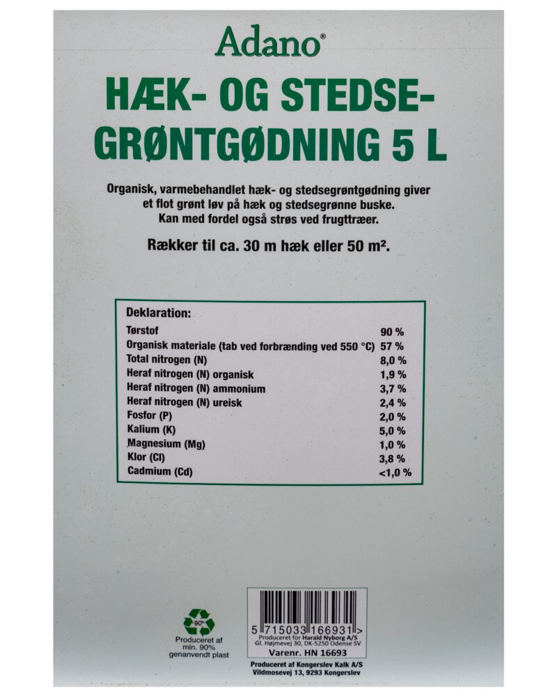 Adano Organisk hæk- og stedsegrøntgødning 5 L