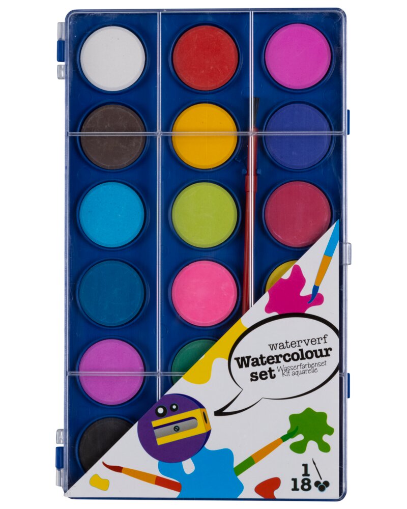 Vandfarve med 18 farver