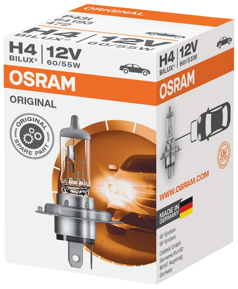 Osram autopære H4 60/55W 12V 1 stk.
