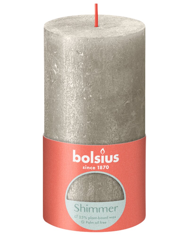 bolsius - Bloklys shimmer H.13 cm - Champagne