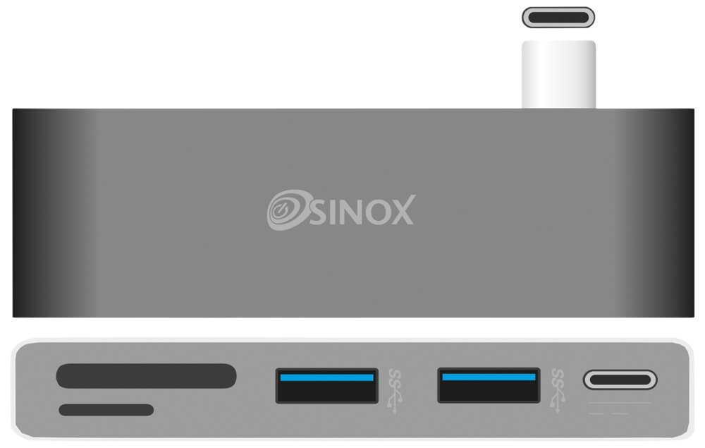 SINOX USB-C Hub USB-A/SD-kortlæser