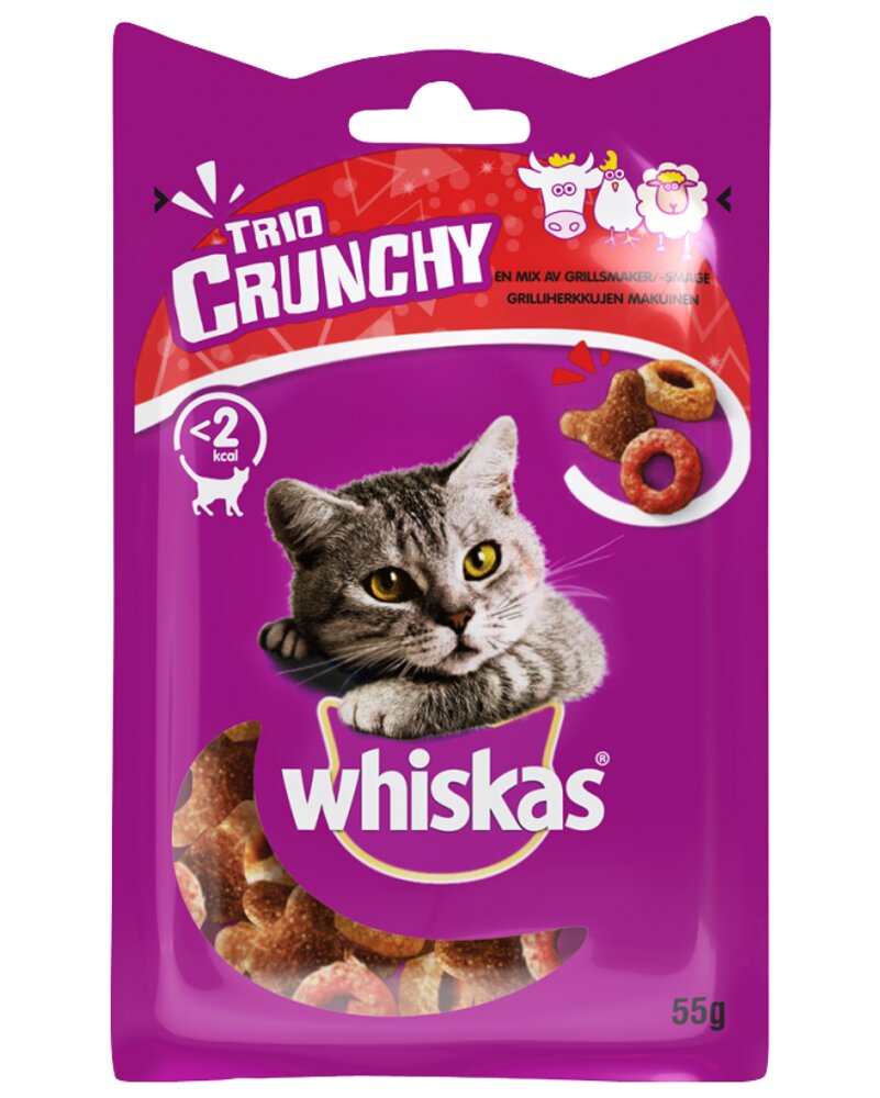 Whiskas - Kattesnack Trio Crunchy MixGrill 55 g