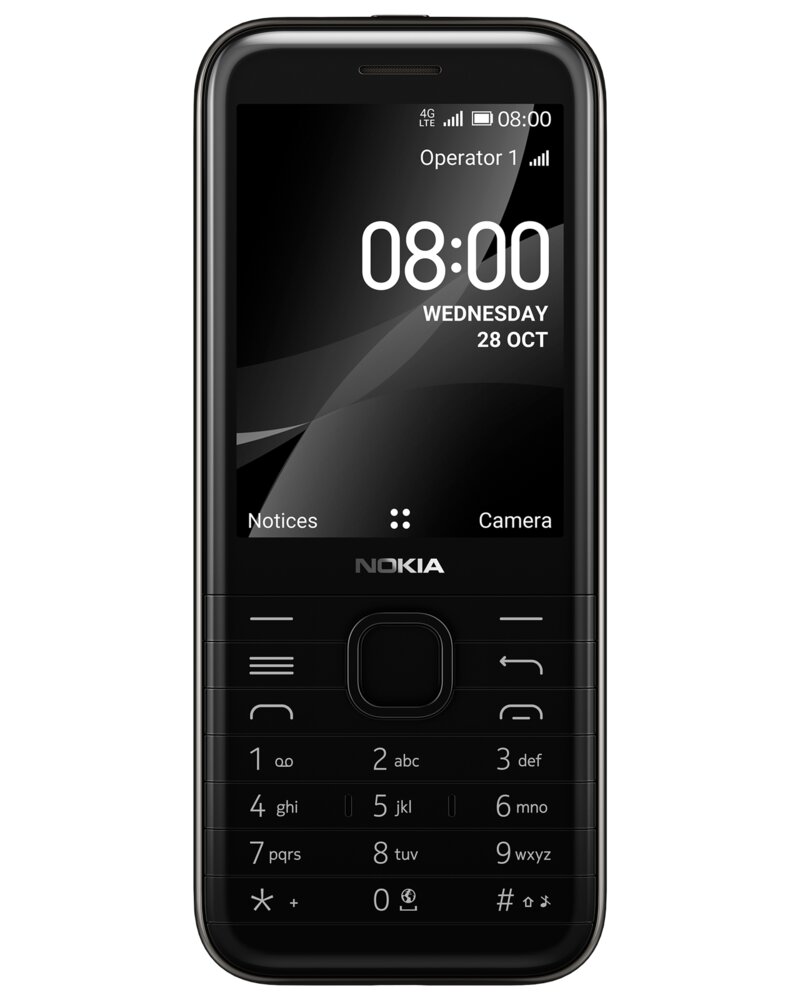 NOKIA - 8000 mobiltelefon - sort