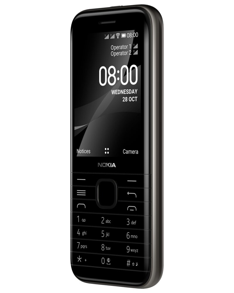 NOKIA - 8000 mobiltelefon - sort