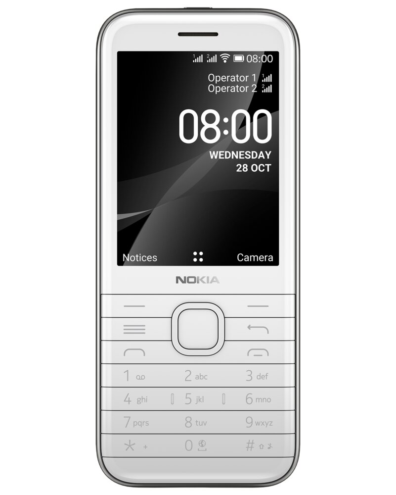NOKIA - 8000 mobiltelefon - hvid