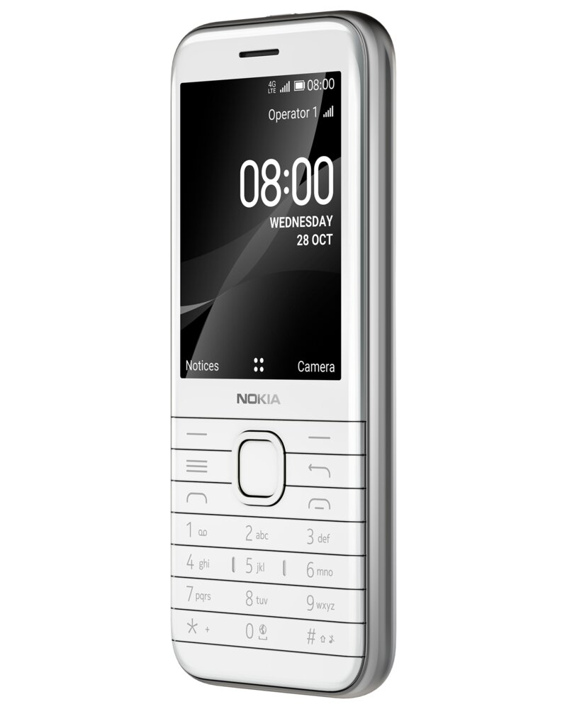 NOKIA - 8000 mobiltelefon - hvid