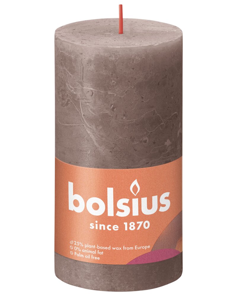 bolsius - Bloklys shine - Rustic taupe