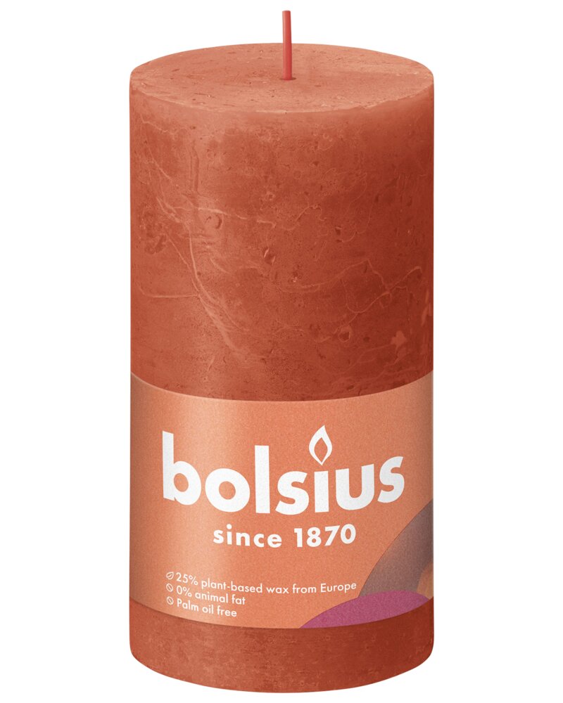 bolsius - Bloklys shine - Earthy orange