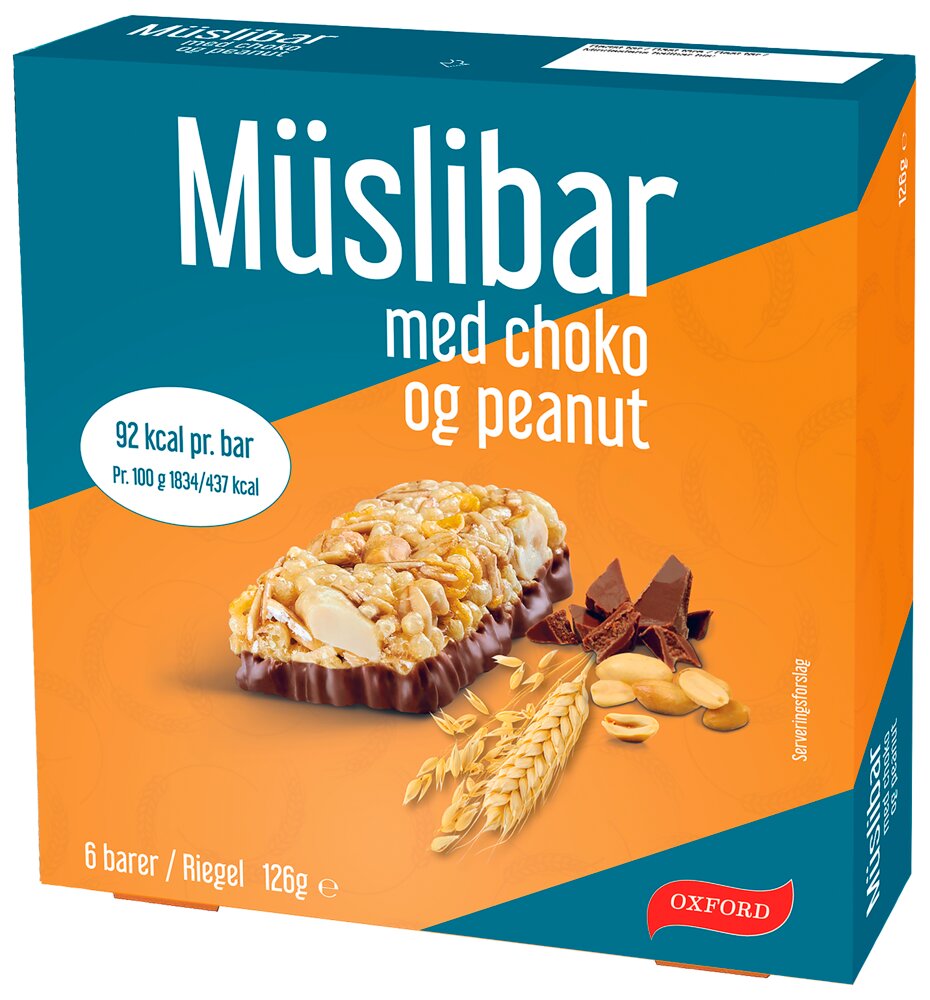 OXFORD biscuits Müslibar choko og peanuts 6-pak