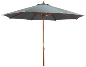 Parasol med træstok Ø3 m - grå