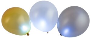 Led-ballong 3-pack metallic