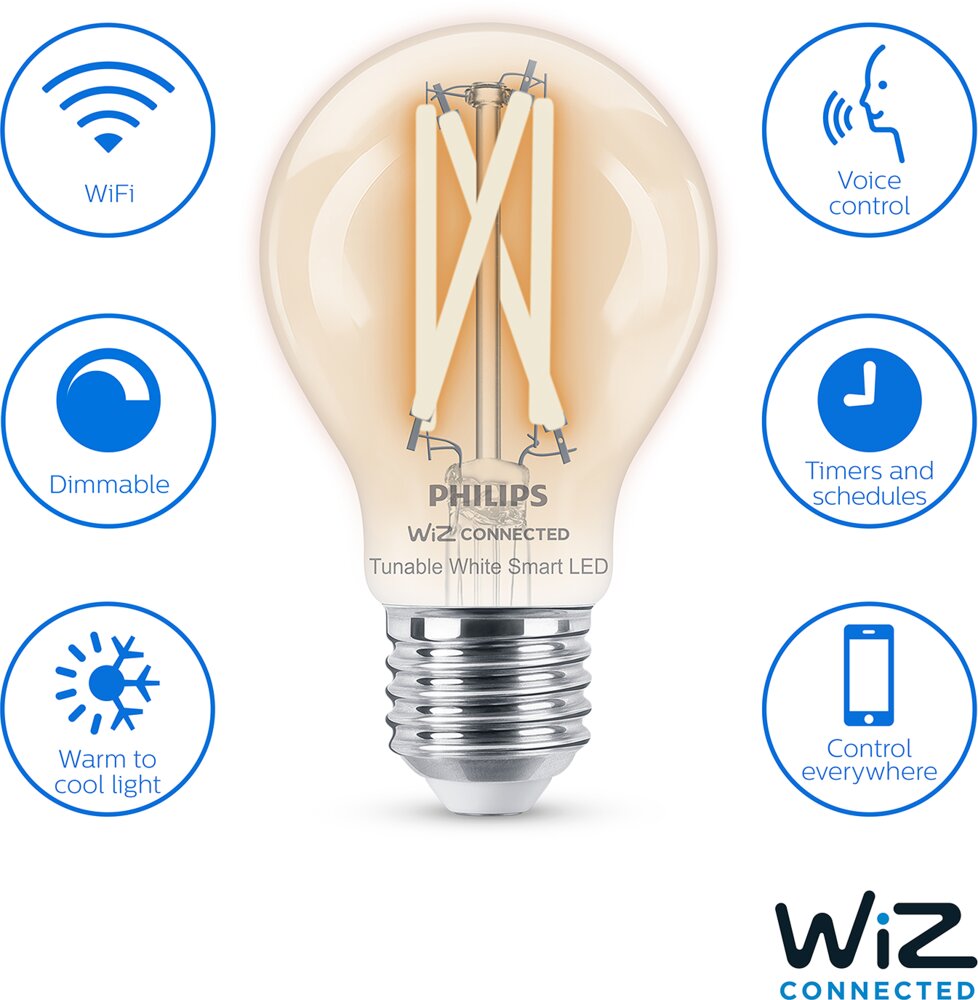 Philips Smart LED-pære 7W E27 A60 - WarmToCool