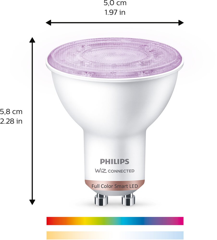 Philips Smart LED-pære 4,7W GU10 2pk - Full Color