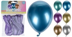 Ballon metallic 10-pak - assorterede farver