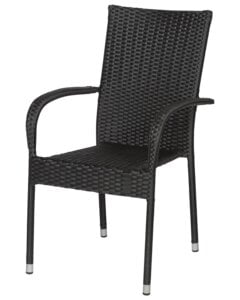 Stapelbar svart rottingstol