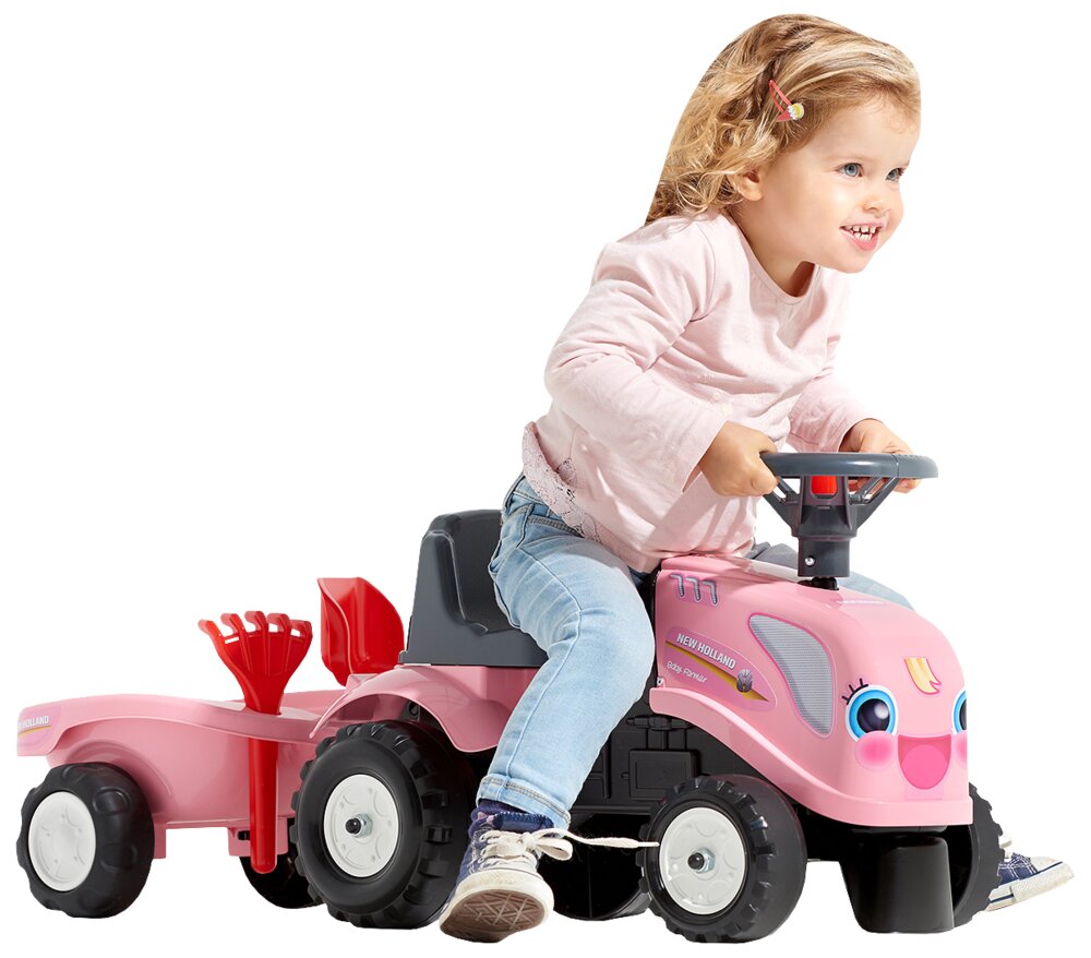 FALK - Baby New Holland traktor ride-on - pink