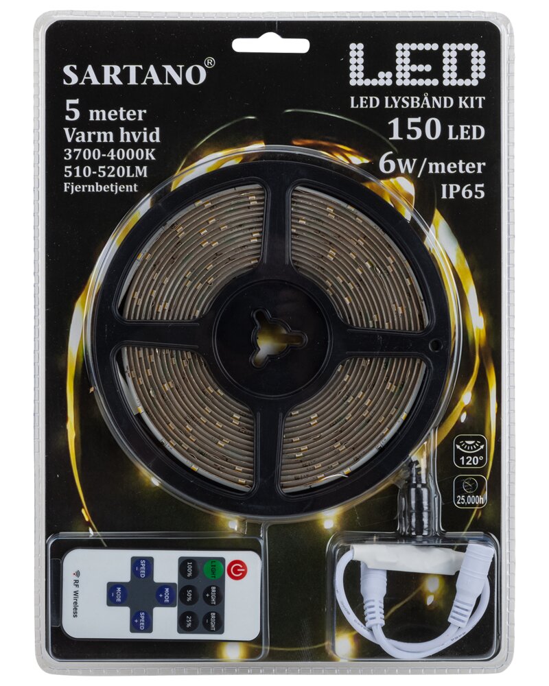 SARTANO - Flexstrip med LED og fjernbetjening 5m