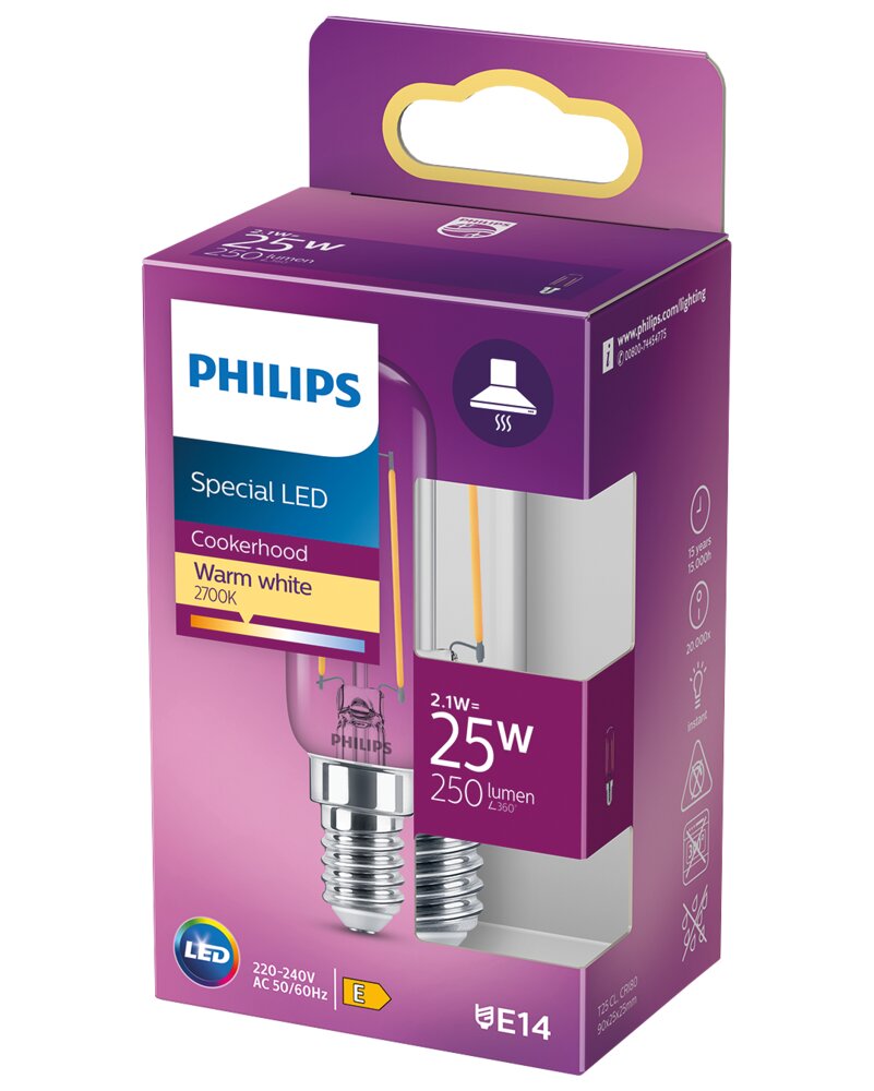 Philips - Emhættepære 2,1W T25L - Warm White
