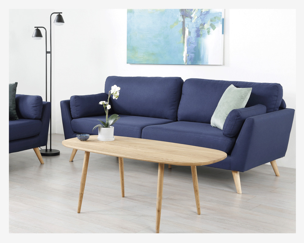 Sofa 3 Pers. Blå Malmø