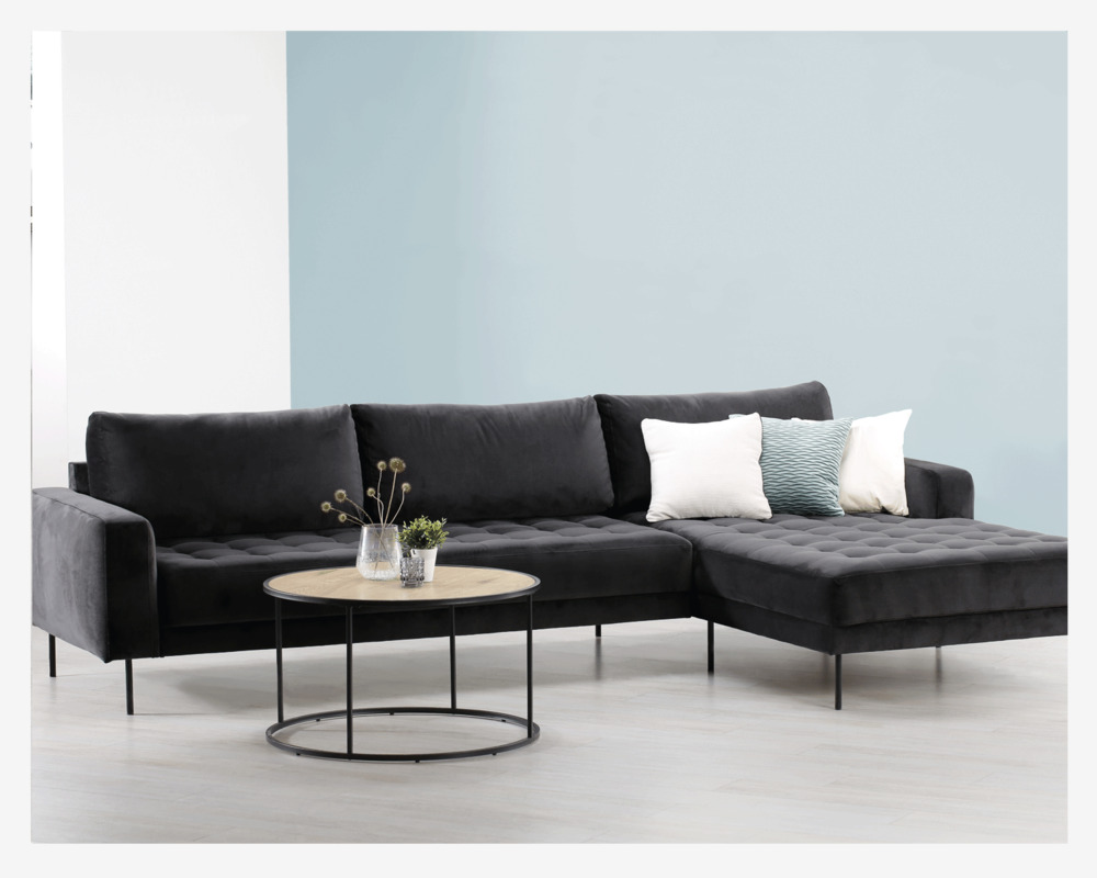 kupon Skulptur Alternativt forslag Maskulin og Moderne Sofa med XL Chaiselong - Slidstærkt Velour og  Komfortabelt Design