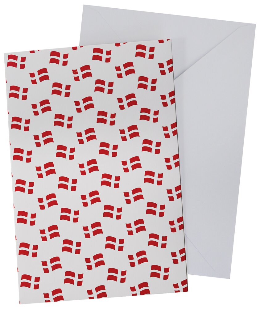 Kort med kuvert 11x17 cm - Små flag