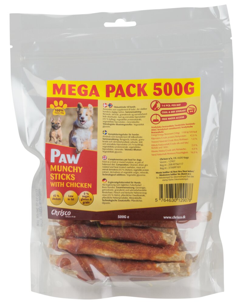PAW Munchy sticks chicken 500 g
