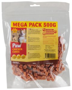 PAW Hundegodbid Chicken cubes 500 g