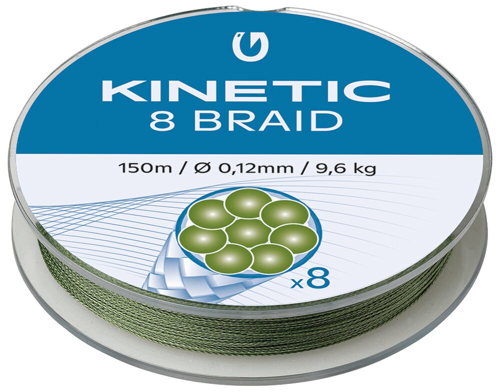 Kinetic - 8 Braid 150 m 0,12 mm/9,6 kg Dusty Green