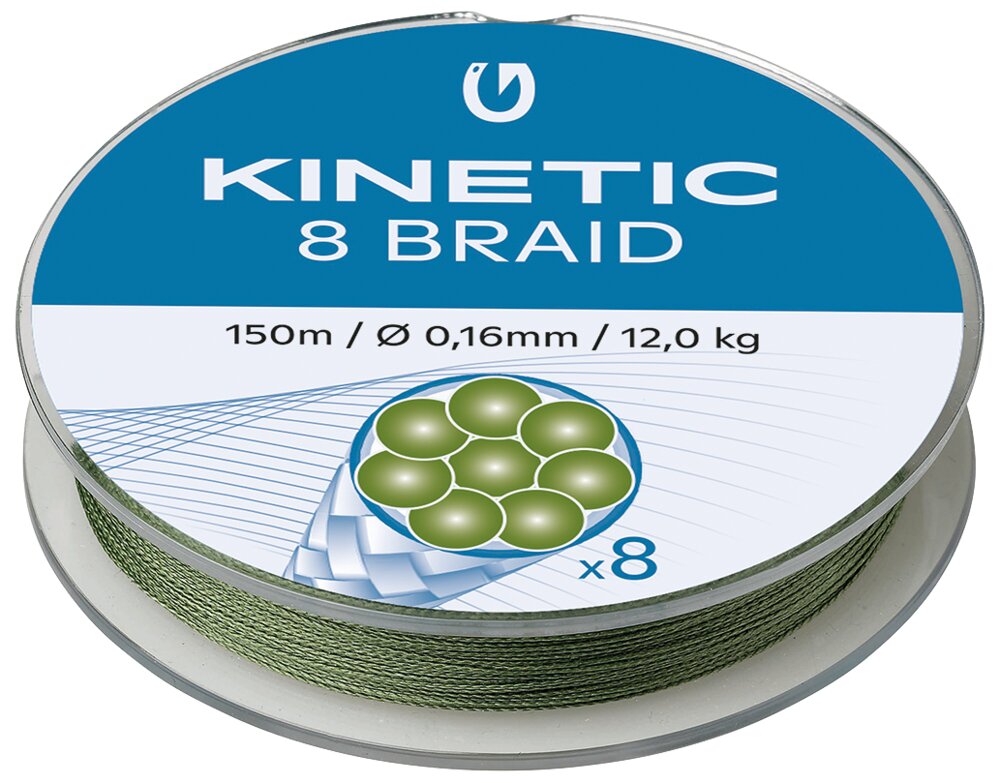 Kinetic - 8 Braid 150 m 0,16 mm/12 kg Dusty Green