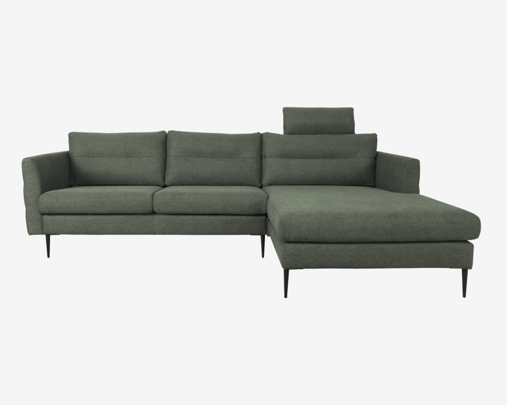 Sofa m/Chaiselong Højre Grøn