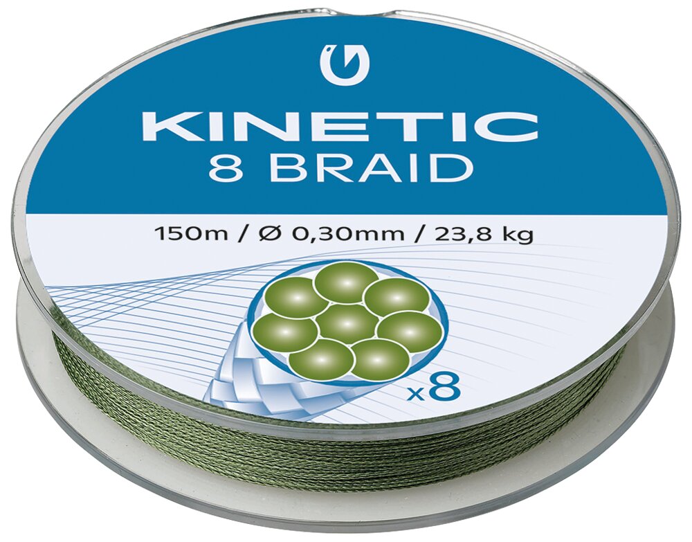 Kinetic - 8 Braid 150 m 0,30 mm/23,8 kg Dusty Green